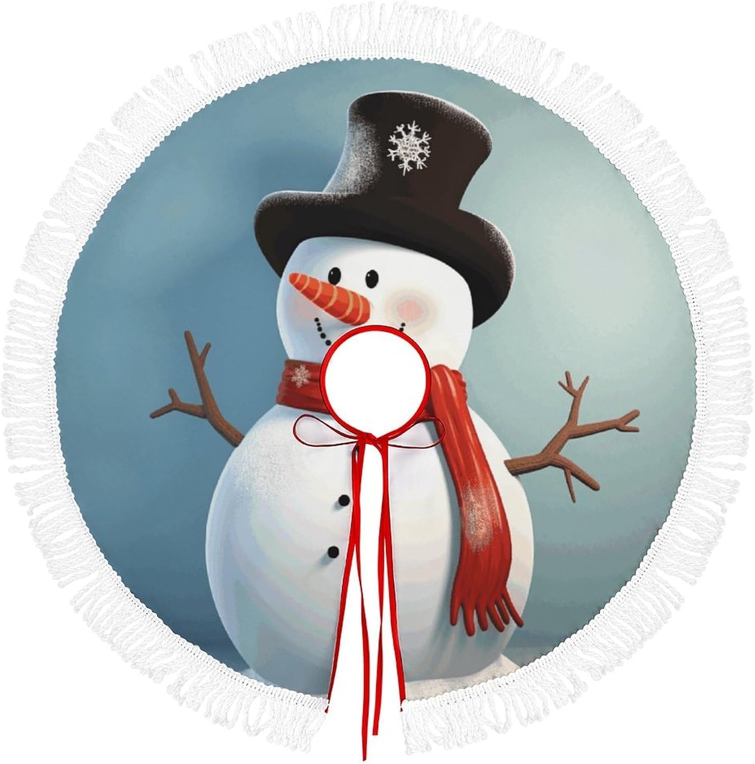 Christmas Tree Skirt Cute Xmas Trees Mat Skirts Personalization Christmas Round Tree Skirts for Holiday Party Decorative Supplies Cute Snowman
