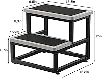 Vista 17 de Taburete de pie para adultos y niños, taburete resistente para armario, taburete de pie resistente para cocina, baño, dormitorio, soporta hasta 500