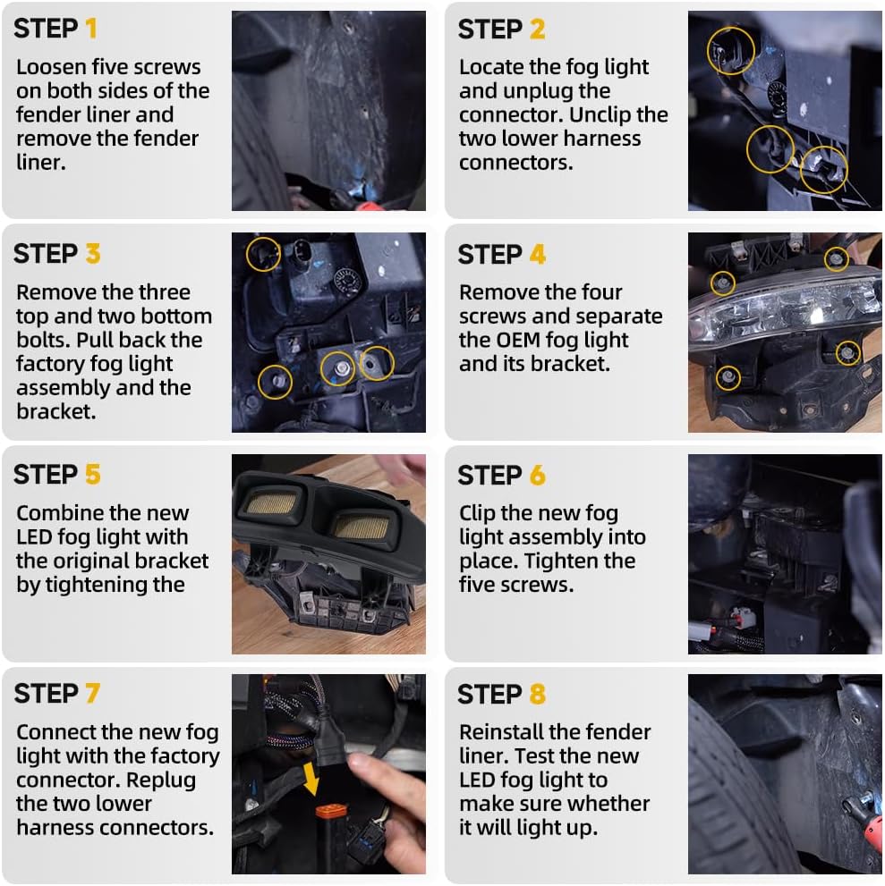 nsautolighting LED Yellow Fog Lights for 2019-2026 Ram 1500(Classic Models Not Included), 2019-2026 Ram 2500, 2019-2026 Ram 3500 Front Bumper Fog Driving Lamps Upgrade OEM Replacement 68273291AB