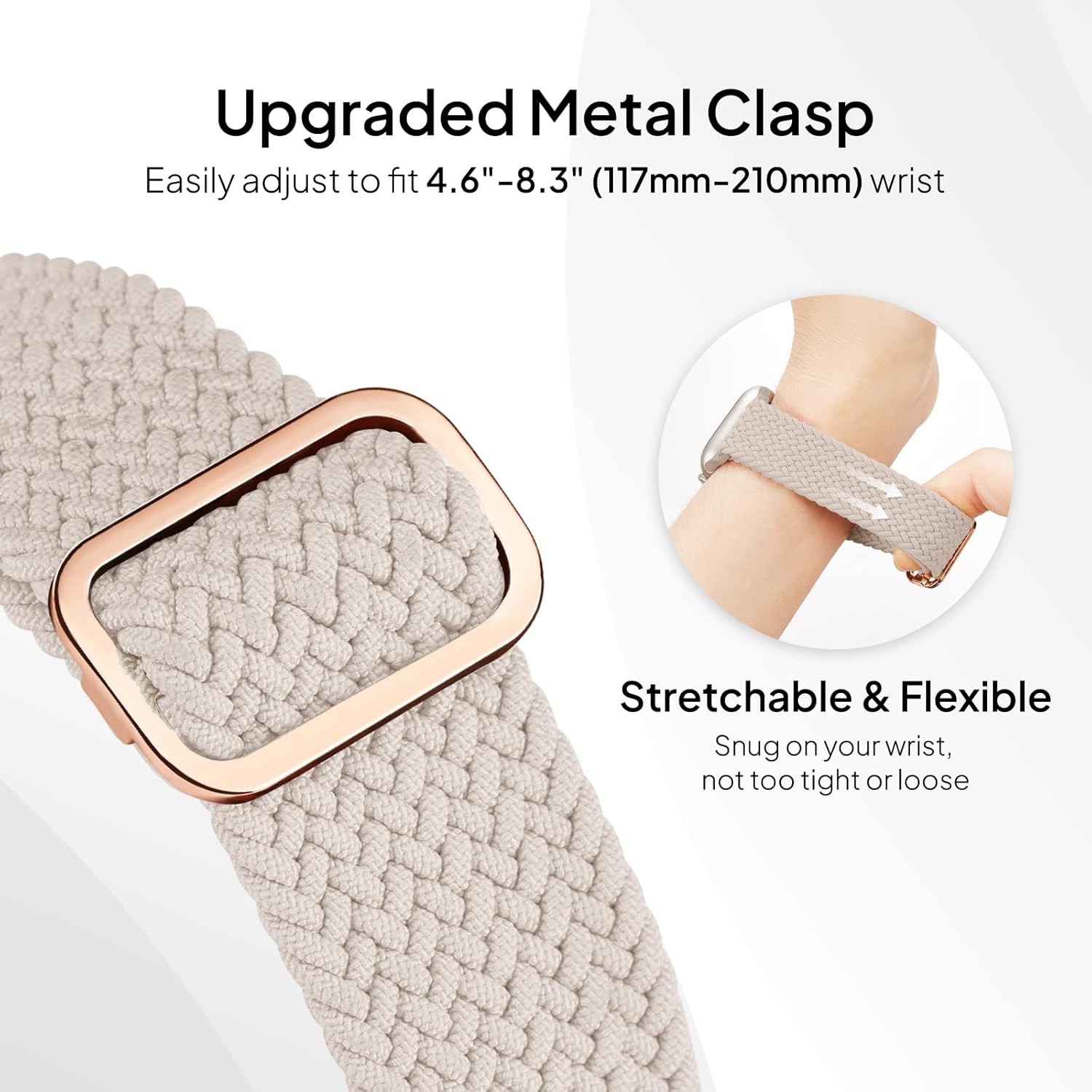 Braided Stretchy Solo Loop Compatible for Apple Watch Band 38mm 40mm 41mm 42mm 44mm 45mm 46mm 49mm for Women Men, Nylon Elastic Straps Wristbands for iWatch Series 11/10 9 8 7 6 5 4 3 SE/Ultra 3 2 1