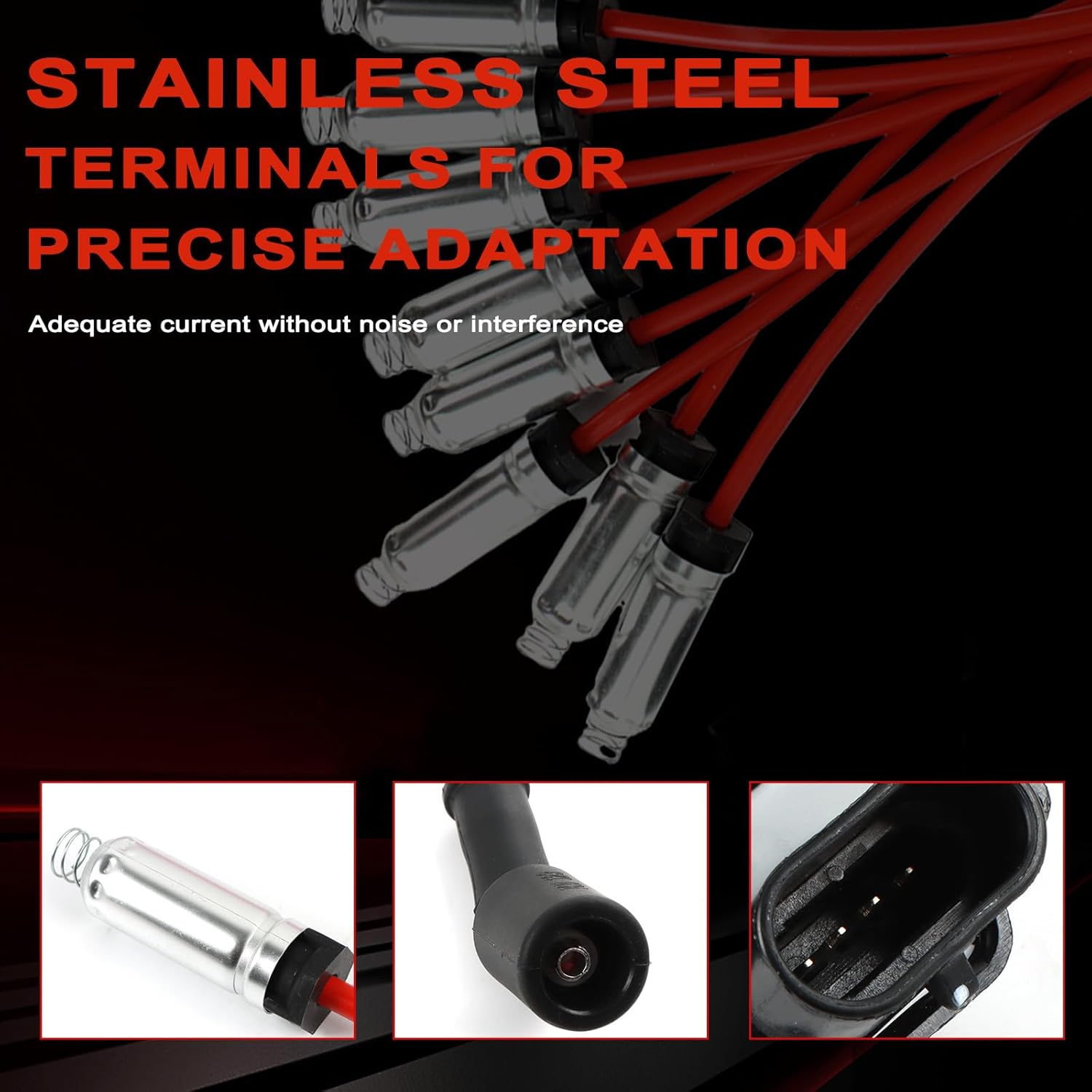 UF271 Ignition Coil Pack Iridium Spark Plugs Wires Set of 8 Fits for 2001-2009 C4500 Silverado Avalanche Express Sierra Savana Yukon XL Escalade Tahoe Yukon 4.8L 5.3L 6.0L OE 12558693, D581