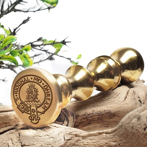 Miniatura 4 de Family Crest - Kit de sellos de cera personalizados con mango de madera y troquel de latón con cera de sellado