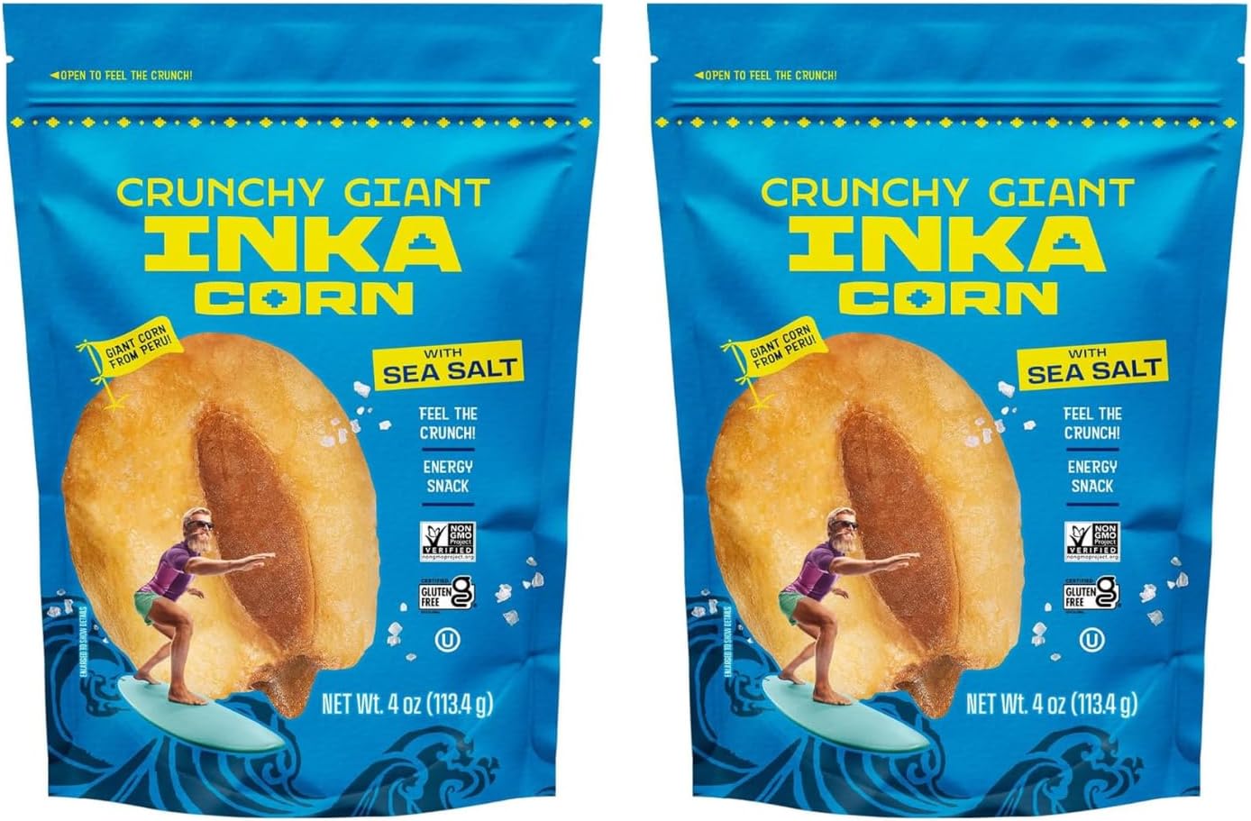 Inka Corn Nuts, Gluten Free Roasted Giant Corn, Original Flavor, 4 Ounce (Pack Of 2)