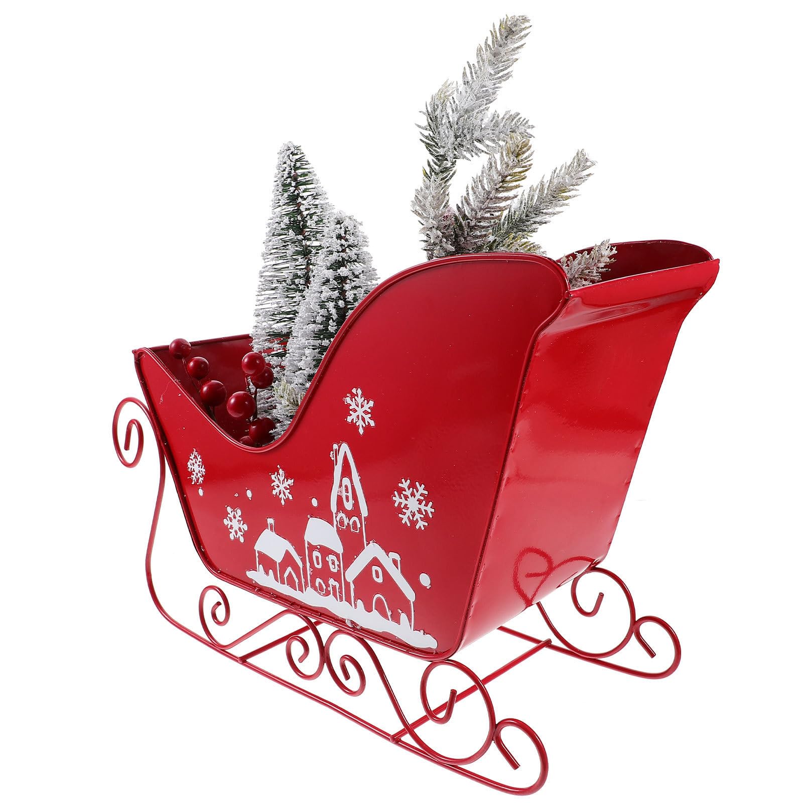 Beavorty Festlicher Weihnachtsdekoration Schlitten aus PVC und Eisen Klassische Tischdekoration und Foto Requisite für Weihnachtsfeier und Party Dekor