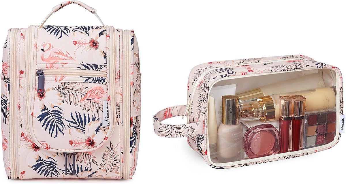 Neceser de viaje colgante Narwey con bolsa de maquillaje transparente