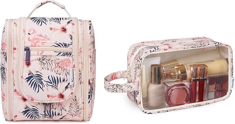 Neceser de viaje colgante Narwey con bolsa de maquillaje transparente