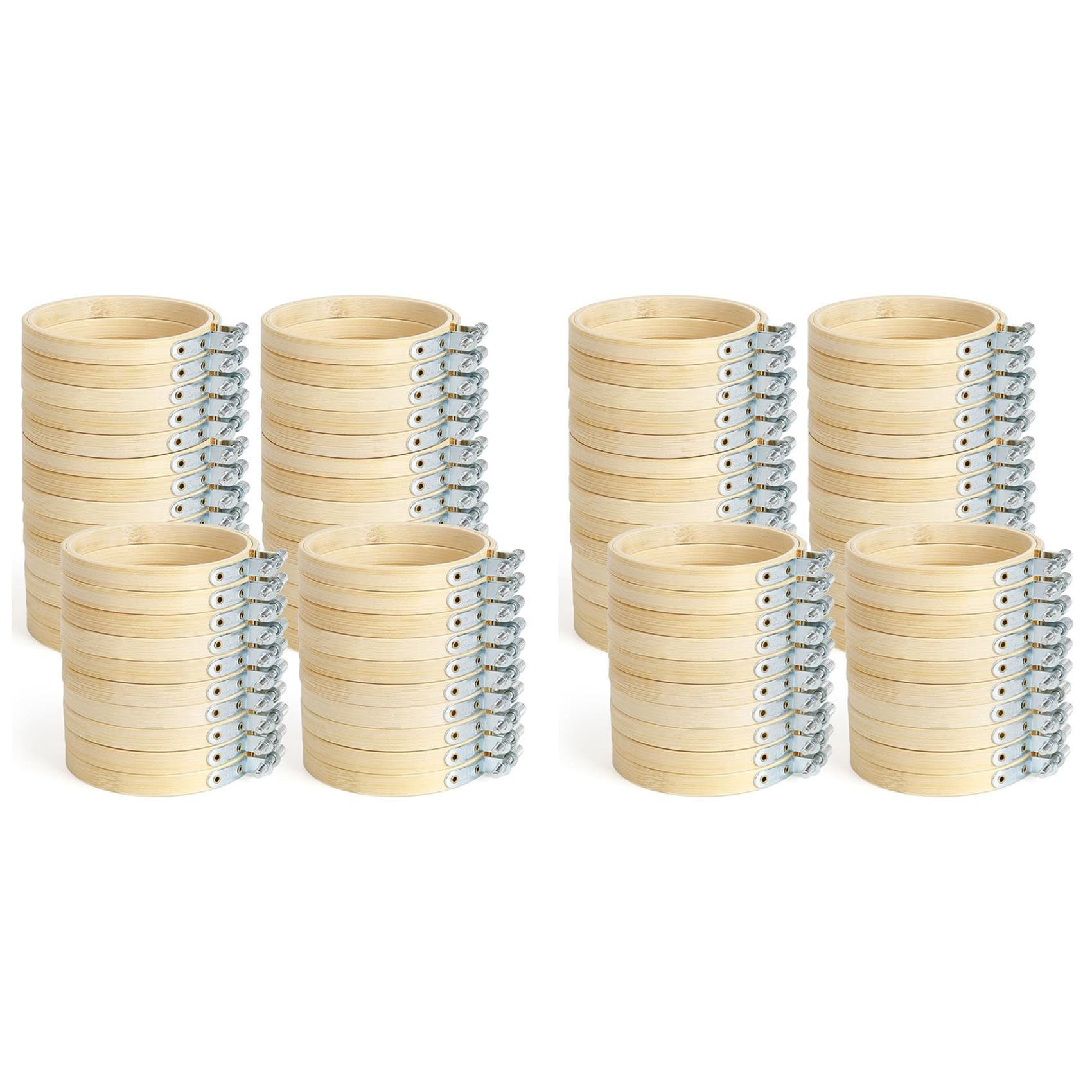 Hndhbfgrt 96Pieces 4Inch Embroidery Hoop Mini Embroidery Hoop Bamboo Round Hoop for DIY Craft Needlework, Sewing and Crafts 10cm