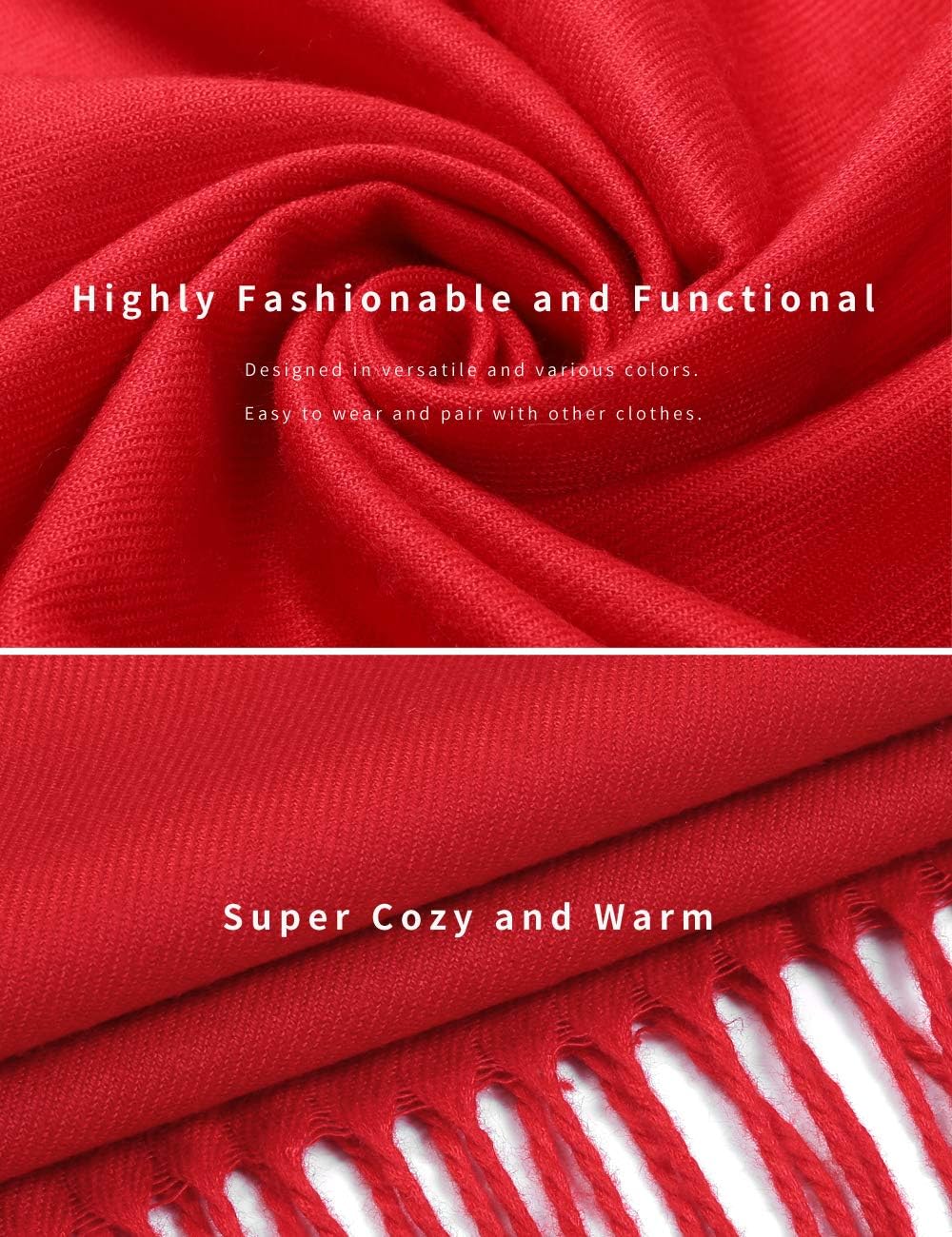 Pashmina Shawl Women Winter Scarf Warm Wedding Wraps Ladies Scarves for Evening Dresses - Image 4