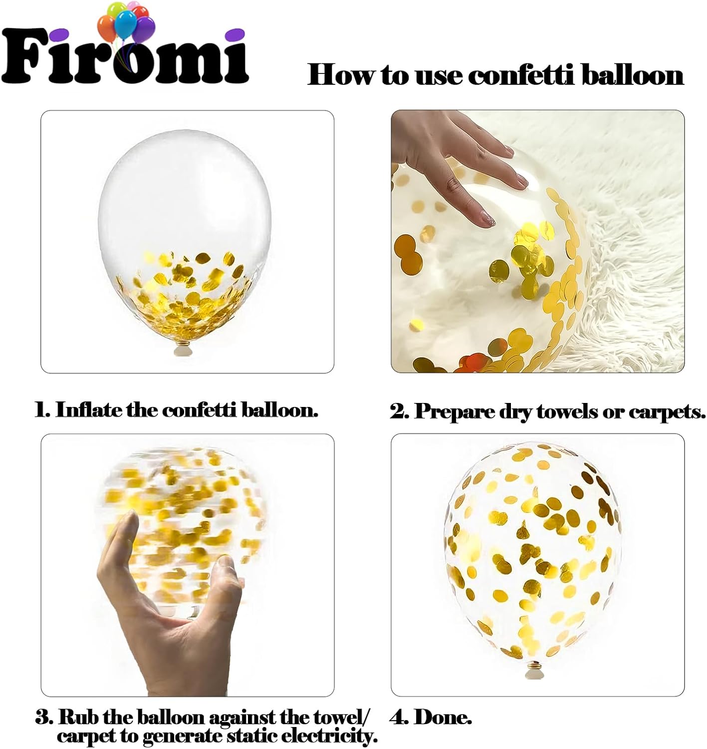 Firomi Metallic Chrome Silver Black Latex Balloons 12 inch 70 Pack Black and Silver Confetti Balloons Set for Birthday Wedding Party New Year (with 2 Ribbons) - Image 5