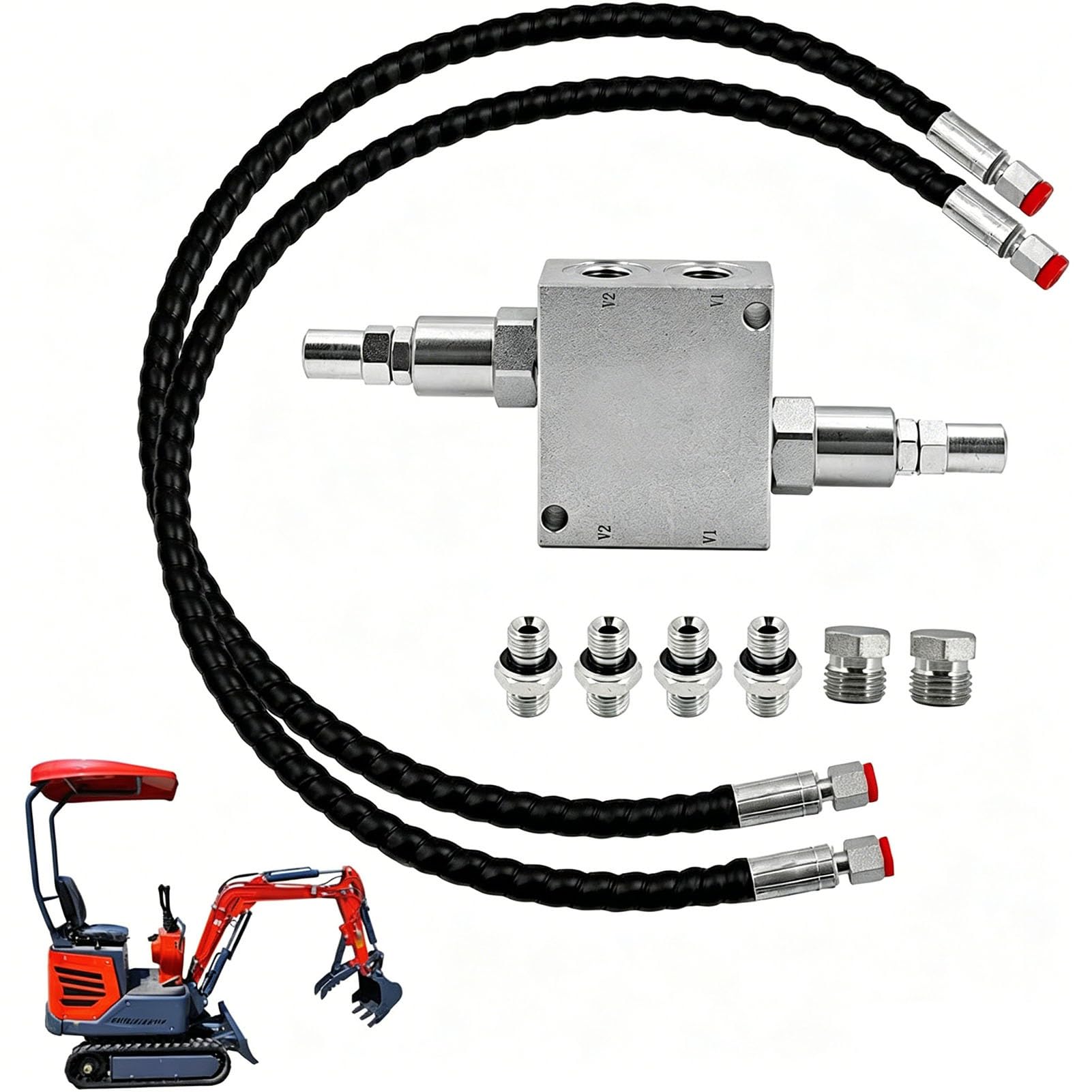 Minikoparka Hydrauliczny Zawór Tłumiący do Węża 1 4 Cala M14x1.5