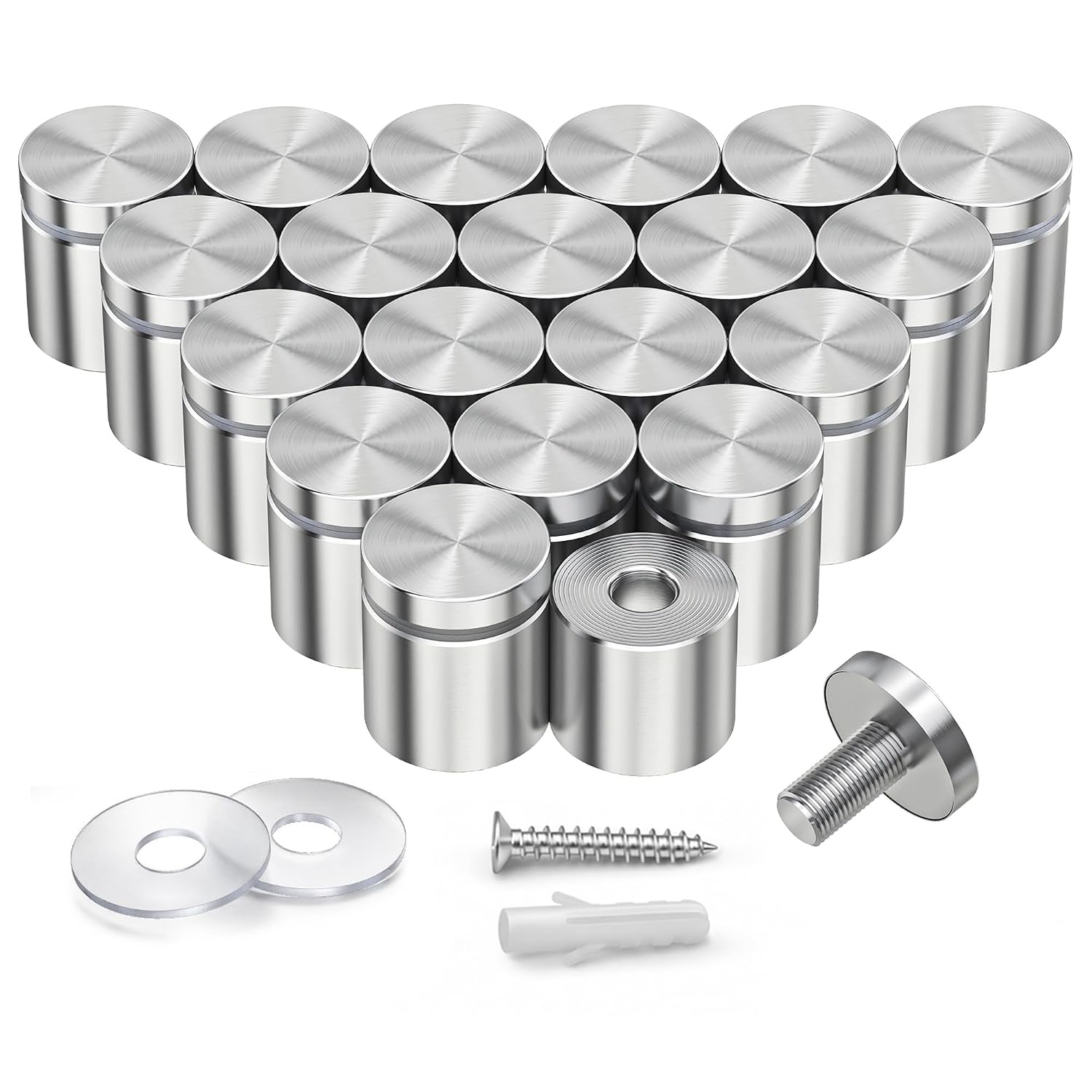 8 Pcs Stainless Steel Standoff Screws, 1" x 1"(25 x 25 mm), Silver