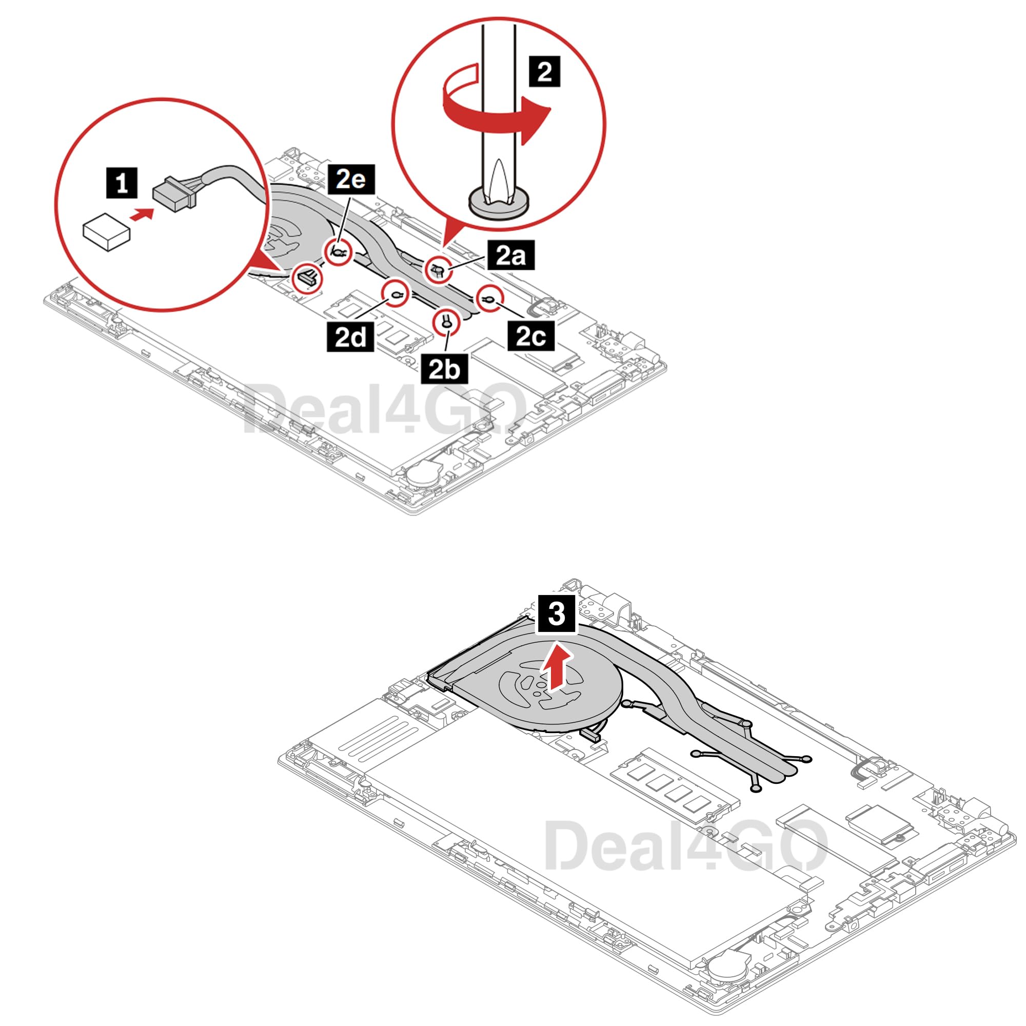 Deal4GO Ventola di raffreddamento CPU Dissipatore Termico Assemblaggio 5H40W36701 01YU189 Ricambio per Lenovo Thinkpad T490 T14 Gen 1 (UMA)