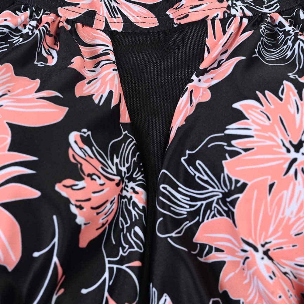 Bañador de una Pieza para Mujer Cintura Alta con Control de Barriga con Pantalones Cortos Estilo Retro con Cuello Halter