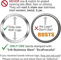 Vista 3 de Mason Jar Sprouting Lids - 316 Surgical Stainless Steel Sprouting Lids for Regular Mouth Mason Jars- Rust-Proof, BPA-free - Curved Mesh Lids for