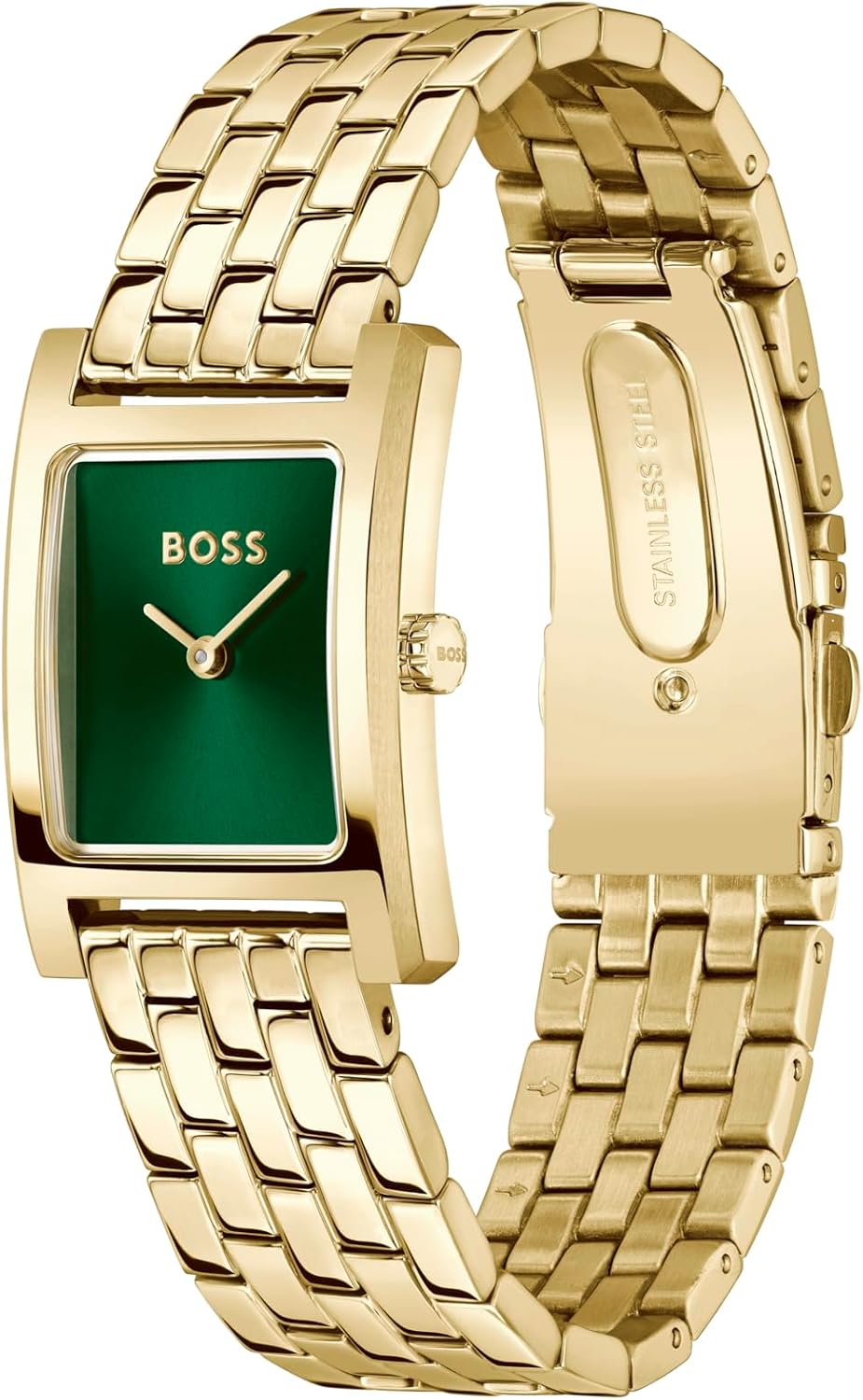 BOSS Lucy Women's 23mm Quartz Watch with Leather Band - Water Resistant up to 3ATM/30 Meters, Square Shaped Case, Business Elegance