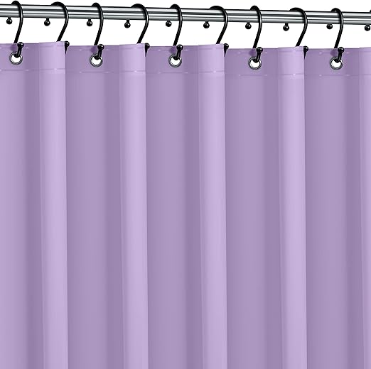 Premium Shower Curtain Liner, 72"W X 72"H - PVC-Free, 6G PEVA Shower Curtain with 12 Rust Proof Grommets And Magnet-weighted Bottom Hem - Moisture Stain Proof Shower Curtain Liner - Lilac