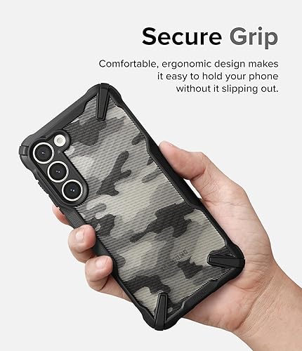 Miniatura 4 de Ringke Fusion-X Diseño militar Compatible con Samsung Galaxy S23 Plus 5G funda protectora de camuflaje con parte trasera dura resistente a prueba de
