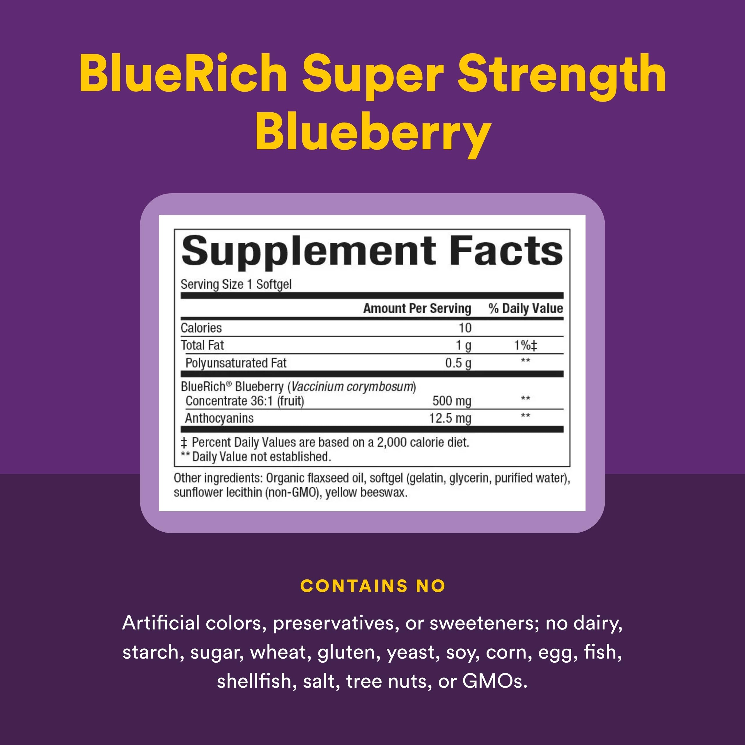 Natural Factors Super Strength Blueberry Concentrate 500 mg, 90 Softgels — Amazon image 4