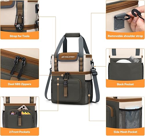 Miniatura 3 de Maelstrom Lunch Box for Women, 20L Insulated Lunch Bag Men, Leakproof Double Deck Cooler Bag, Soft Lunch Cooler with Quick Access Flip-Top Lid for