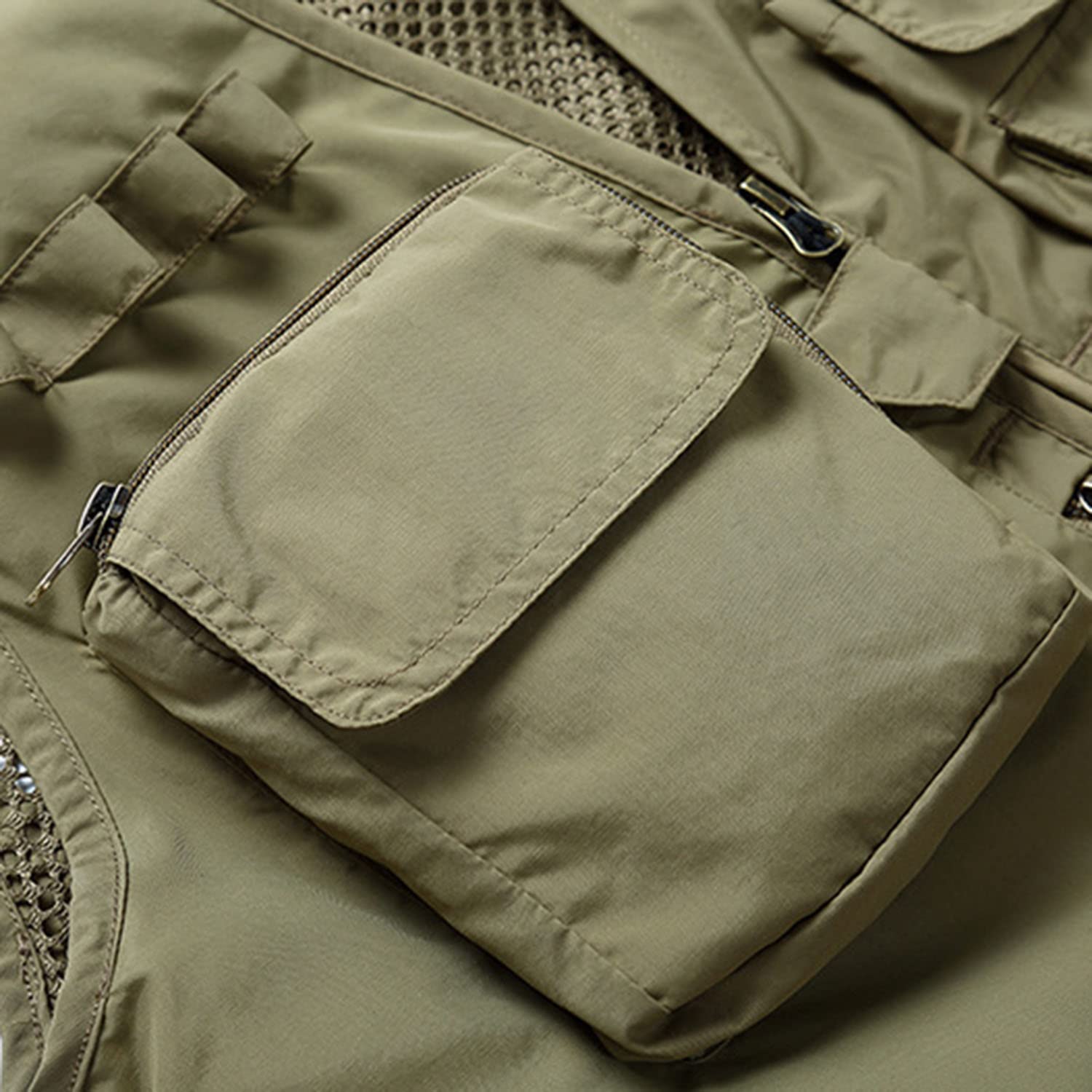 Chaleco Multibolsillo para Hombre Chaleco De Pesca Exterior Chaleco Casual Sin Mangas Chaqueta Transpirable De Secado Rápido para Viajes De Fotografía