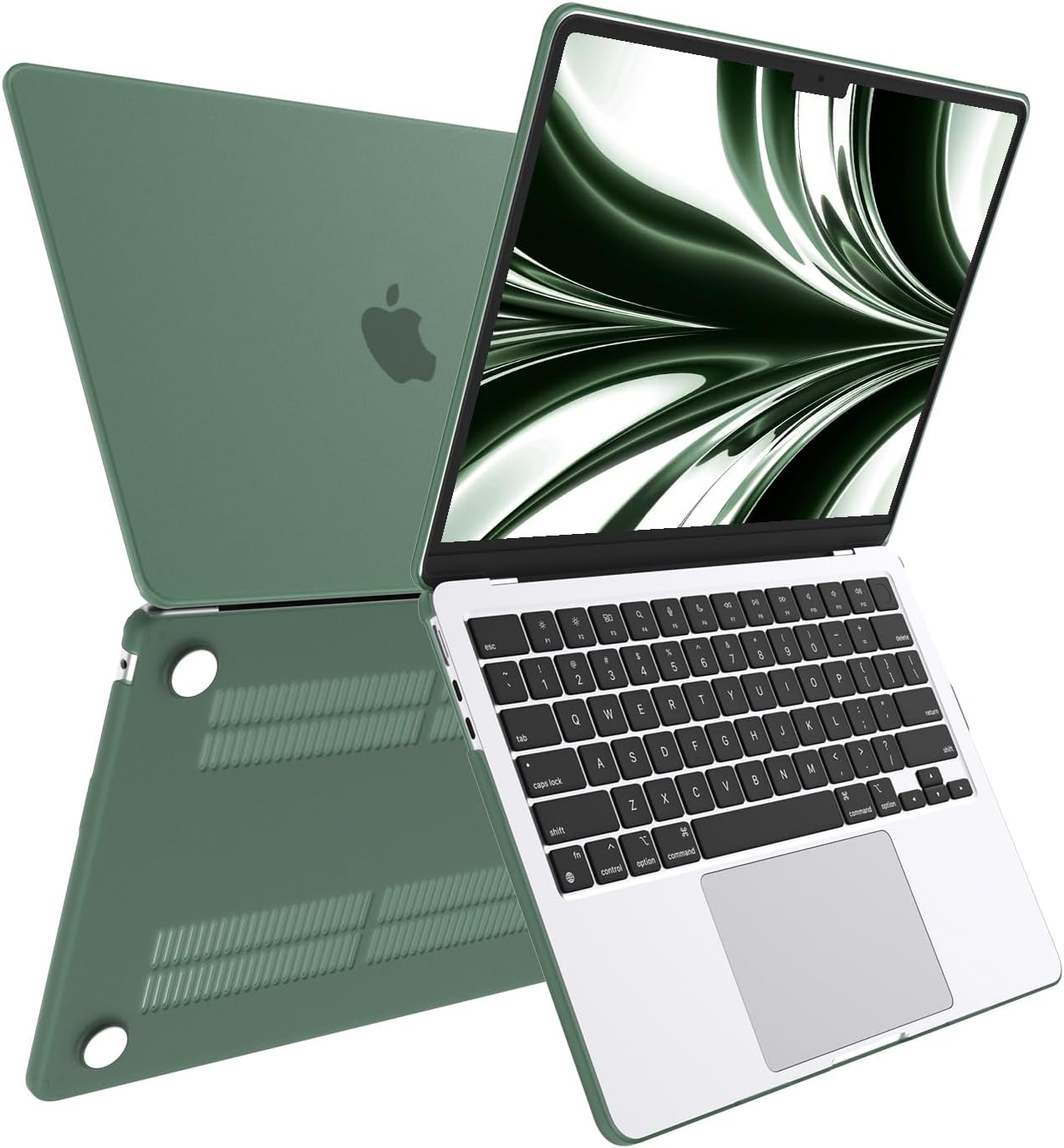 AKIT Compatible with MacBook Air 13 inch Case 2026 2025 2024-2022 M5 M4 M3 M2 Model A3449 A3240 A3113 A2681, Protective Laptop Hard Shell for MacBook Air 13.6 + Keyboard & Screen Cover, Midnight Green