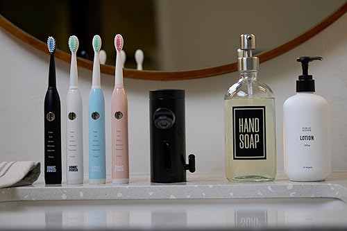 Miniatura 7 de Kit de cepillo de dientes eléctrico, ultra portátil y ligero con 5 modos de limpieza, suministro de 1 año de cabezales de cepillo, batería