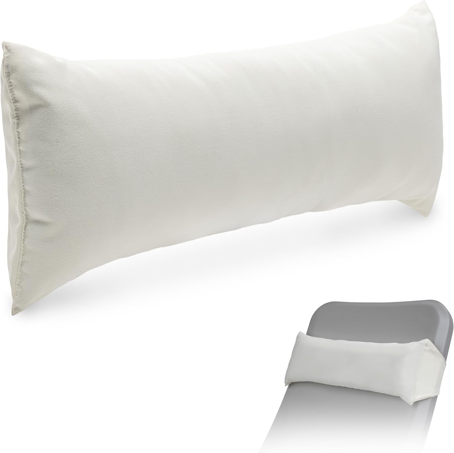 GoSports Coast Modern Outdoor Lounge Chair Pillow with Strap - Waterproof Headrest Pillow for Pool Lounger & Patio Chaise Cushions