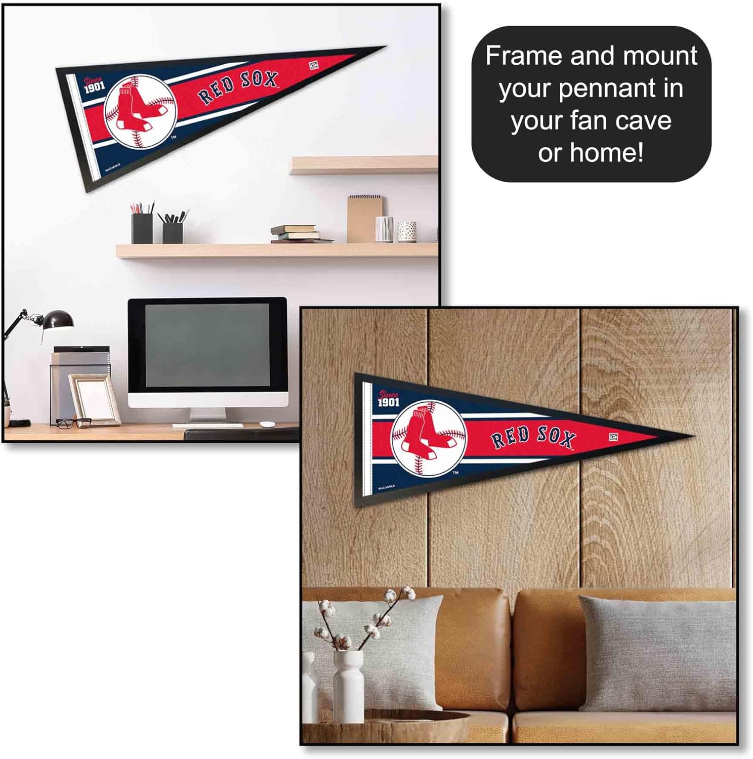 WinCraft Red Sox Retro Vintage Throwback Full Size Pennant Flag - Image 4
