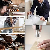 Vista 6 de COMOWARE Juego de taladro inalámbrico de 12V, juego de 169 piezas de herramientas manuales con controlador de taladro inalámbrico, kit completo