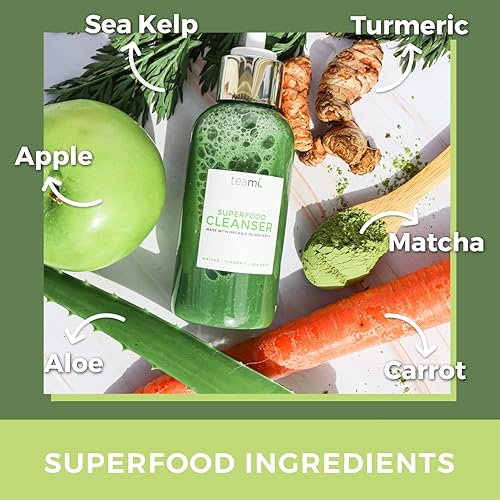 Miniatura 3 de Teami Limpiador facial con ácido salicílico, aloe, matcha y algas marinas, lavado facial suave y orgánico para eliminar el maquillaje, nuestro mejor