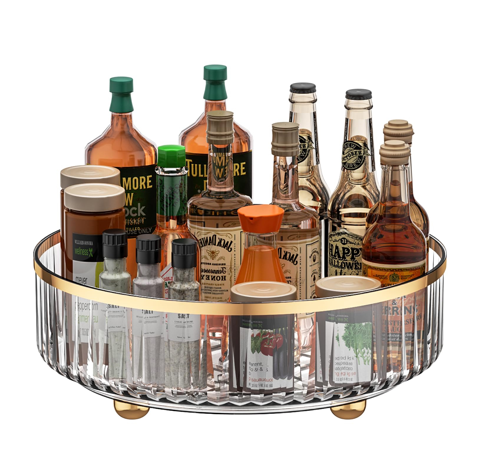UEOE Clear Lazy Susan Pantry Organizers and Storage, 11” Turntable Organizer, Rotating Storage Rack for for Kitchen, Pantry,Cabinet, Dining Table,Fridge,Countertop,Vanity,Food Storage