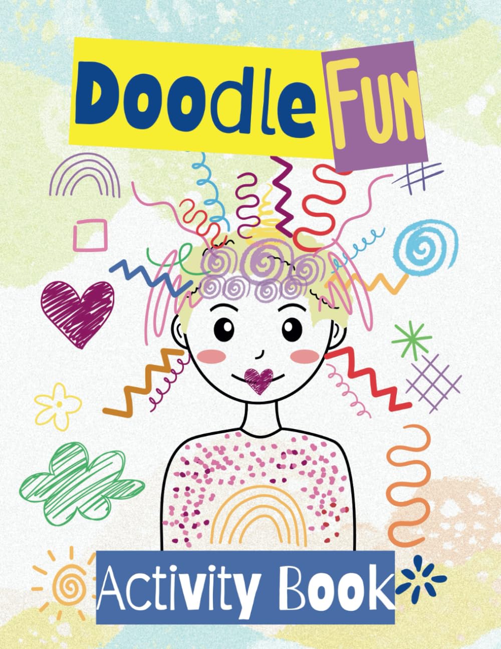 Doodle Fun Activity Book: Easy Drawings to Complete with Creative Patterns or Shapes. Play the Dice Game for Extra Fun.