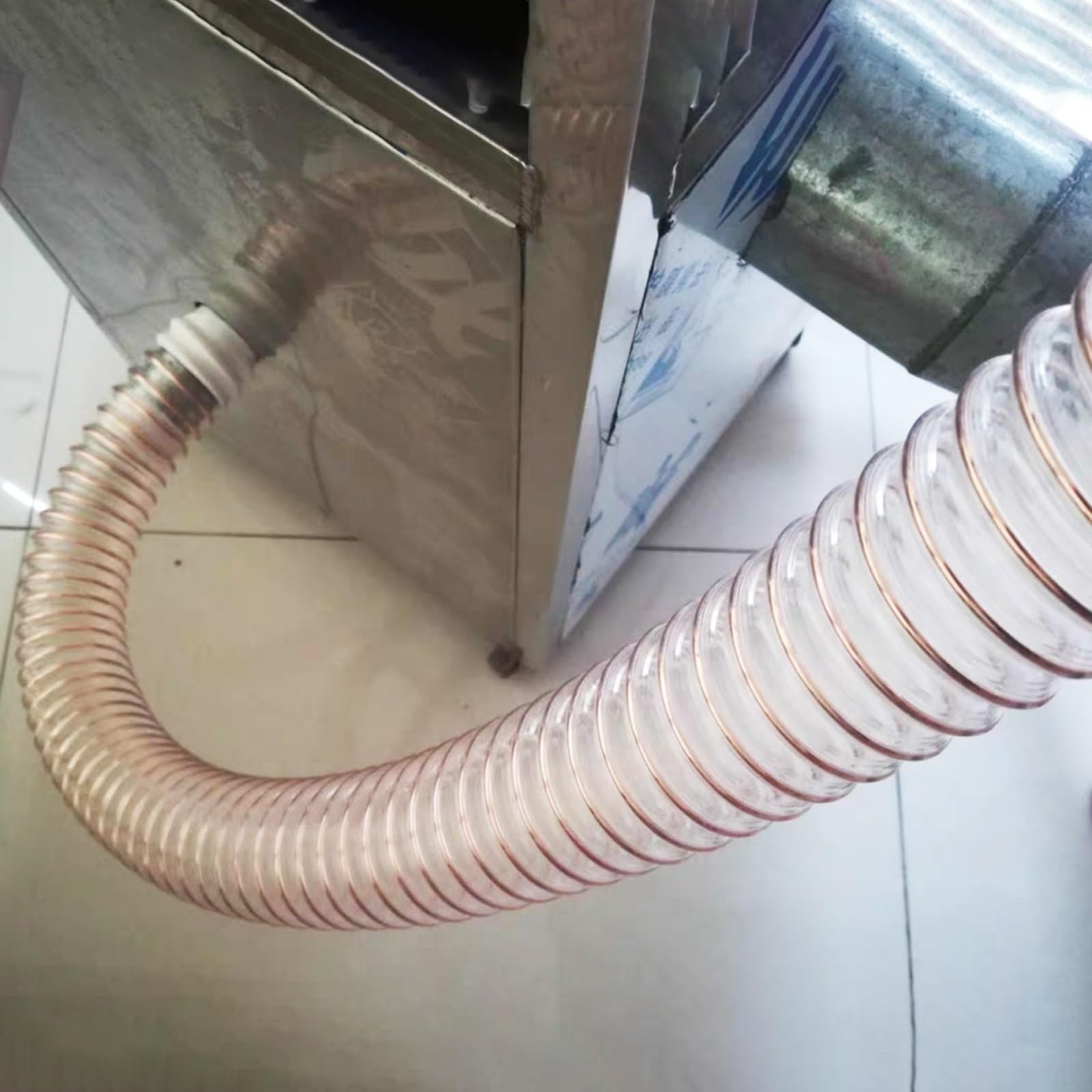 Tubo Flexible Manguera De Vacío Para Colector De Polvo, Conducto Para Extracción De Humos/sierra De Virutas De Madera Con Refuerzo Alambre Acero, Conductos De Aire Acondicionado(Dia 180mm(7 1/9 in))