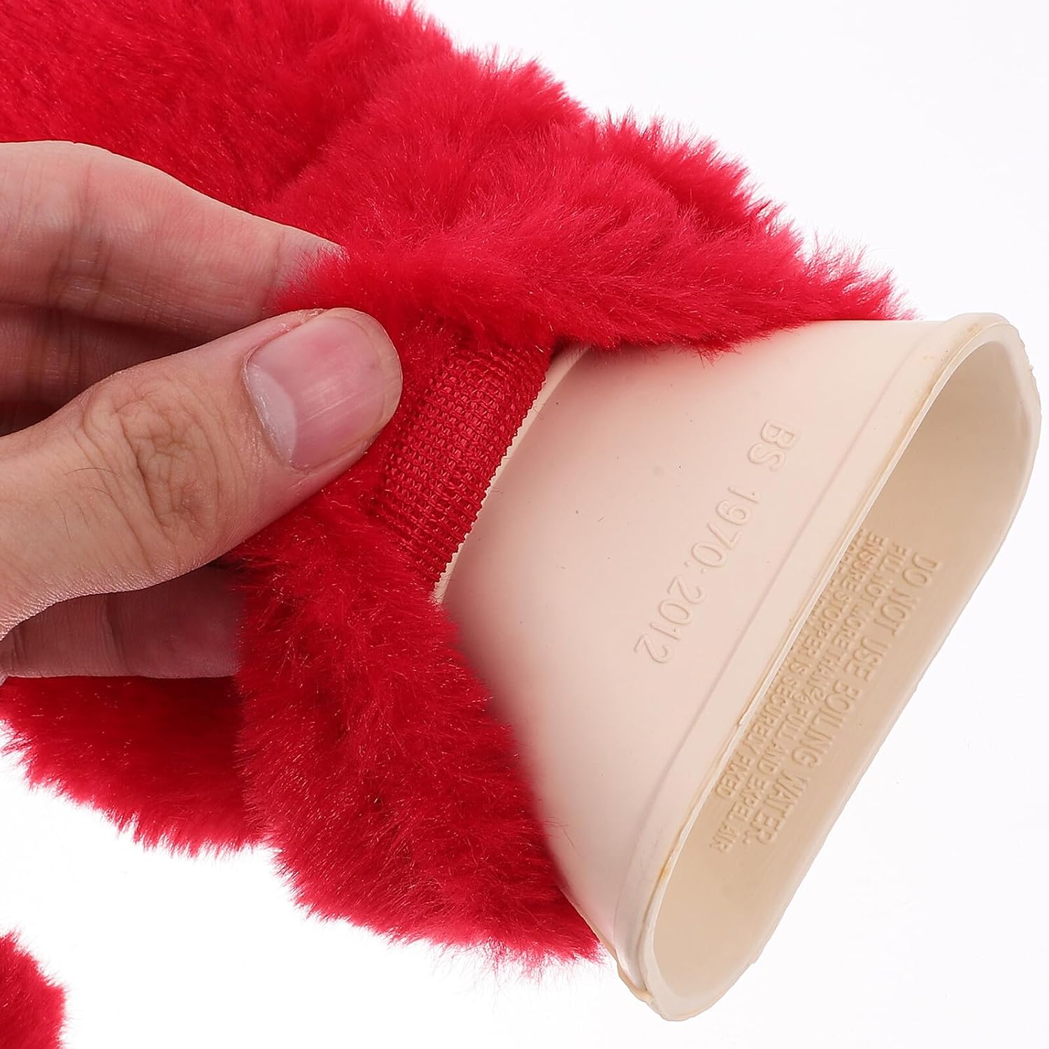 Hot Water Bottle with Plush Cover, Large Reusable Hand Warmer for Back and Shoulder, Detachable Fleece Sleeve Winter Heating Pad for Outdoor and Home Use
