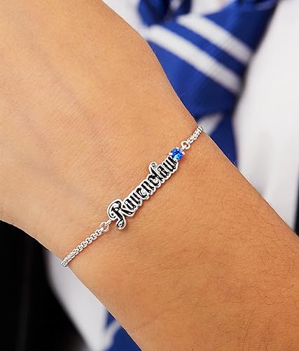 Miniatura 2 de Harry Potter Pulsera Lariat chapada en plata y flash de Hogwarts House con licencia oficial, cadena de 9.5 pulgadas