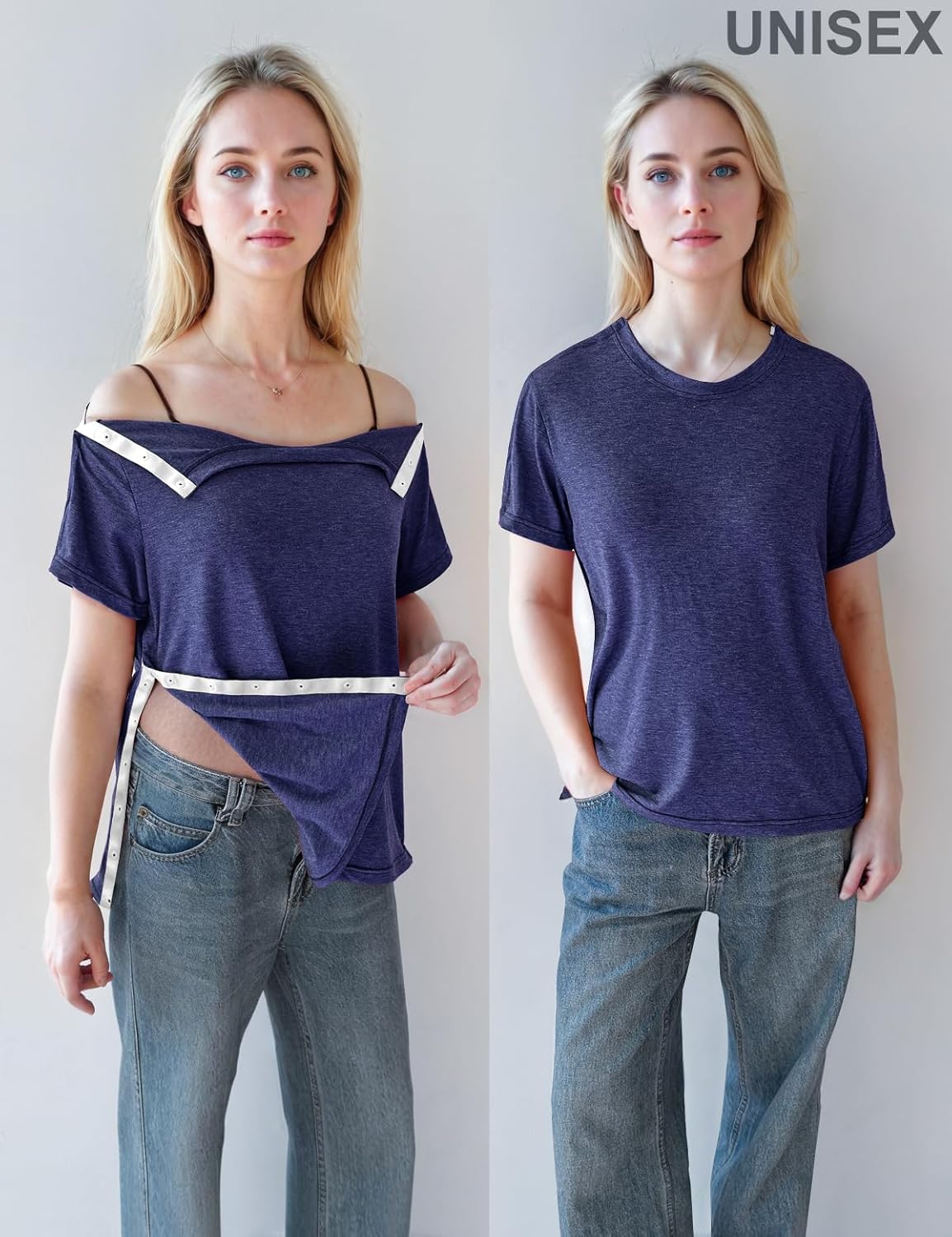 Post Shoulder Surgery Shirts Recovery Tear Away Short Sleeve Full Open Side Snap Dialysis Chemo Clothing Men & Women - Image 5