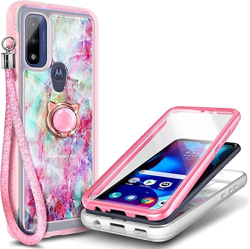 NGB Supremacy Funda compatible con Motorola Moto G Pure, Moto G Play 2023Power 2022 con protector de pantalla integrado soporte de anillocorrea de