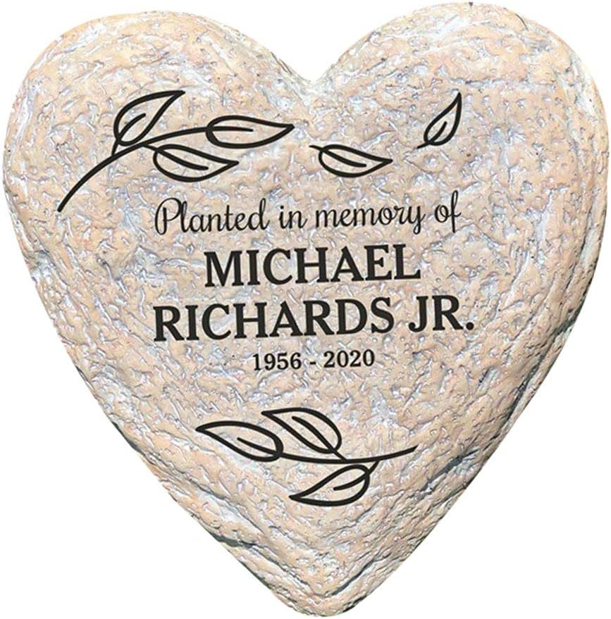 GiftsForYouNow Engraved Planted in Memory of Heart Garden Stone, Large