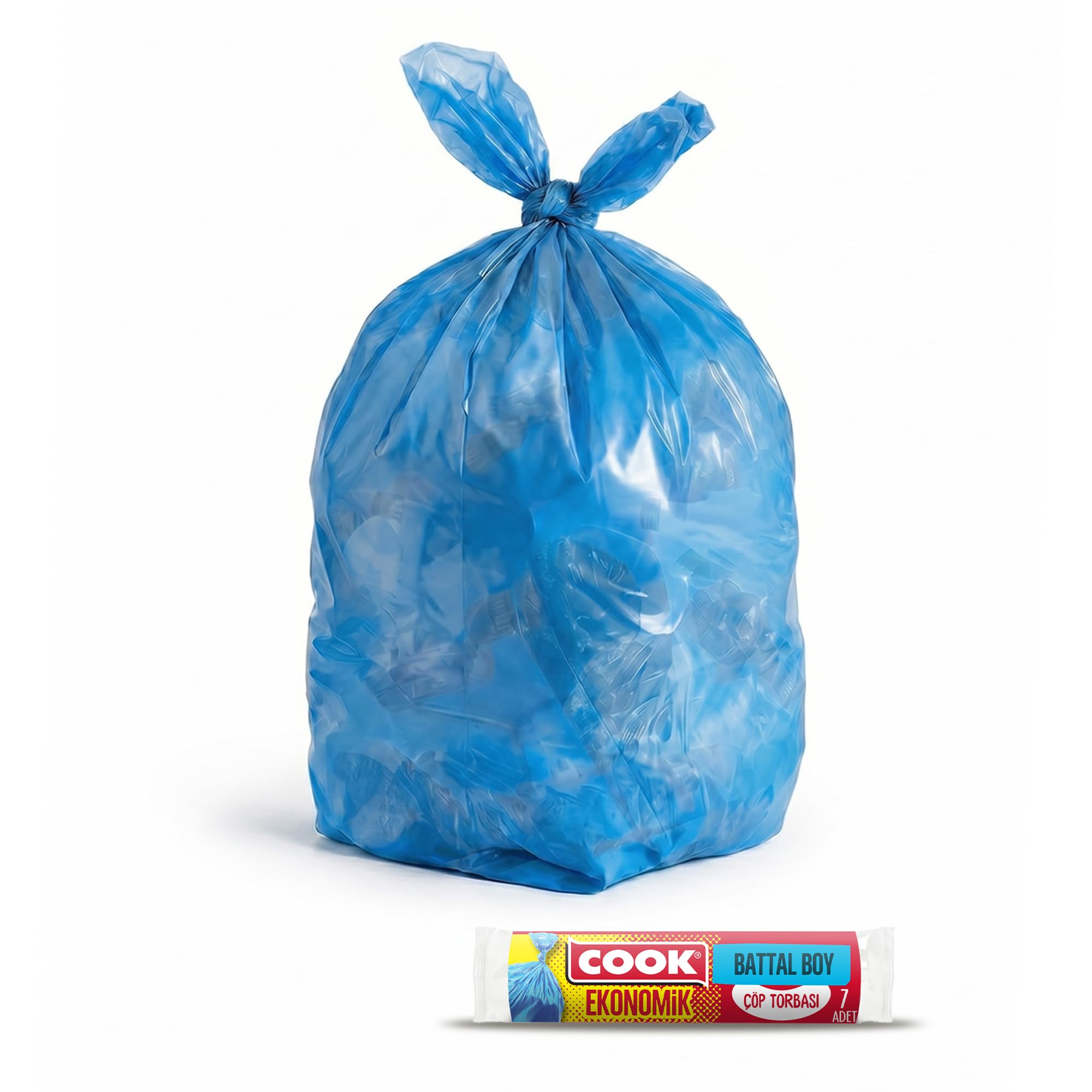 Cook Eko Çöp Torbası, Battal Boy, 72 x 95 cm, 10 Yaprak, Mavi