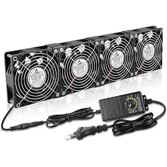 GDSTIME 4 x 120 mm Fan 230 V Fan Large Airflow Adjustable Dual Ball