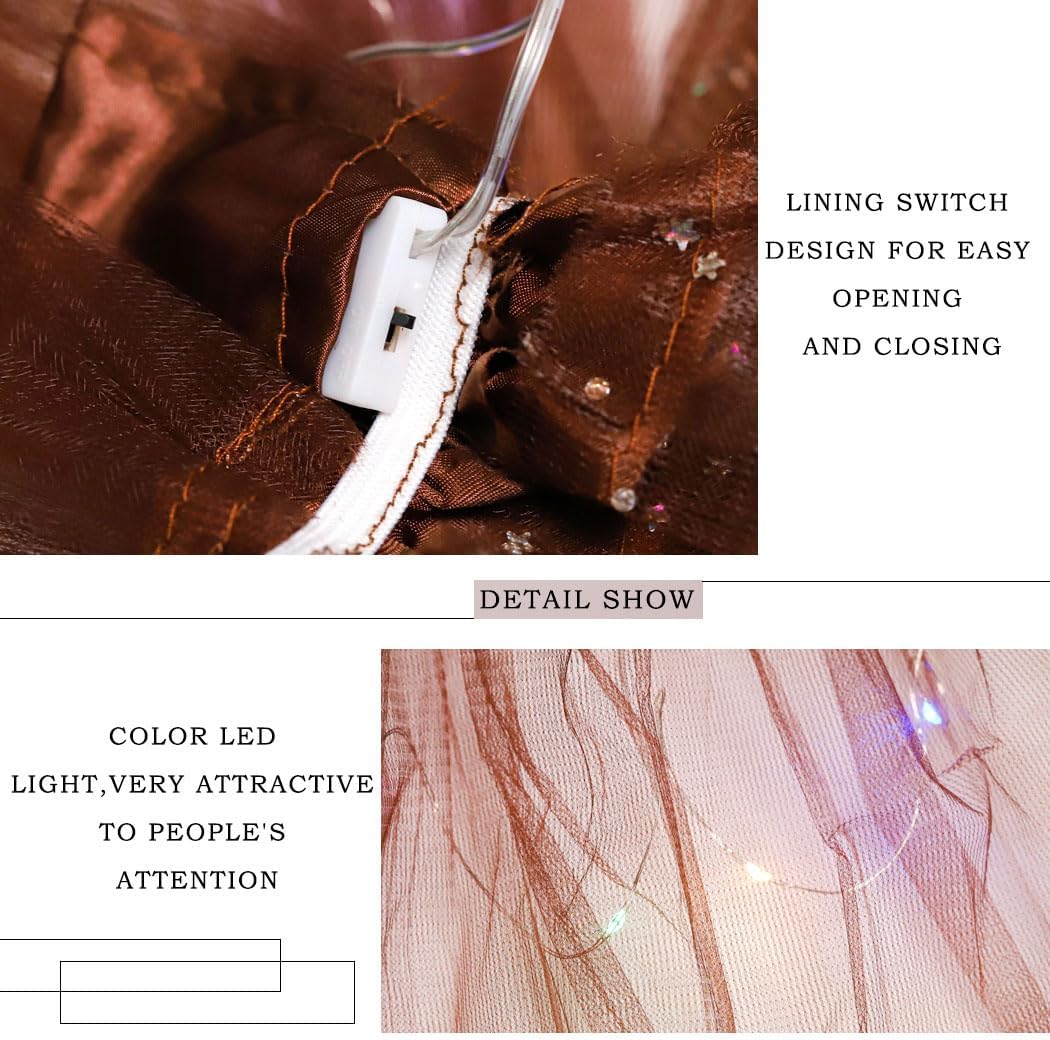 Light Up Women Tutu LED Tutus Skirt Layered Sparkly Skirts for Carnival Festival Costume Party Performance