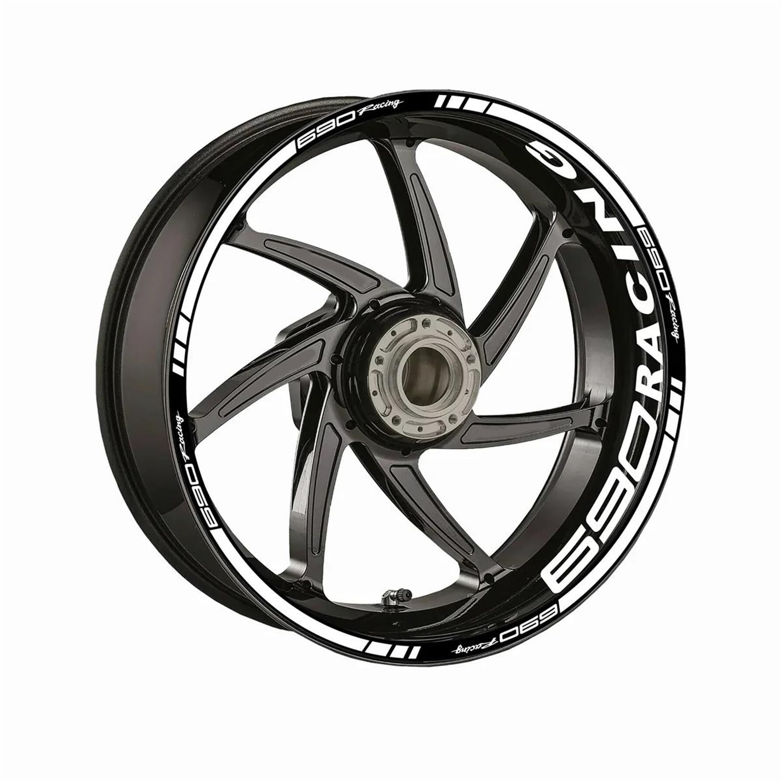 Decorative Stickers Strips Reflective Decal Motocycle Wheel Stickers Hub Decals for Duke690 Motorcycle Rim Sticker(White)