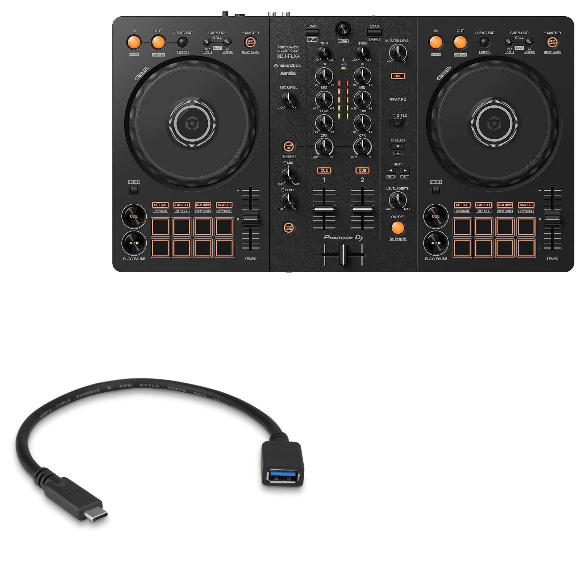 Pioneer DDJ-FLX4 コントローラー　配線　台3点SET Amazon.com: BoxWave Cable Compatible with Pioneer DJ DDJ-FLX4