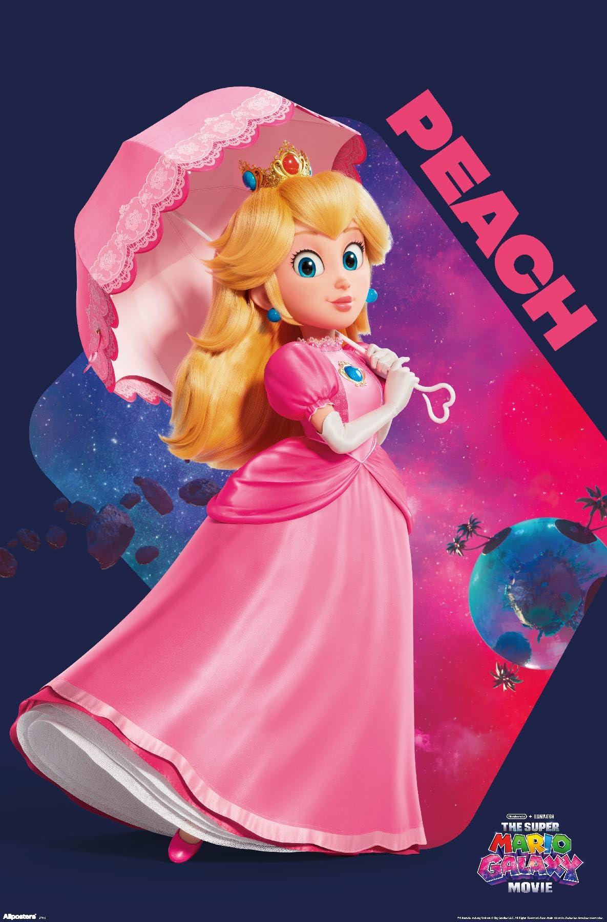 Nintendo The Super Mario Galaxy Movie (2026) - Peach Pose Wall Poster, 34L" x 22.4W", Unframed Version