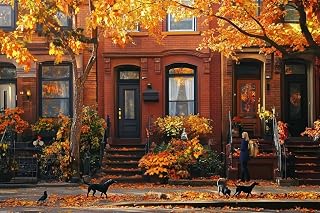 300 Piece Adult Jigsaw Puzzle, Falling Leaves Street, Full of Autumn Scent Gift for Jigsaw Lovers