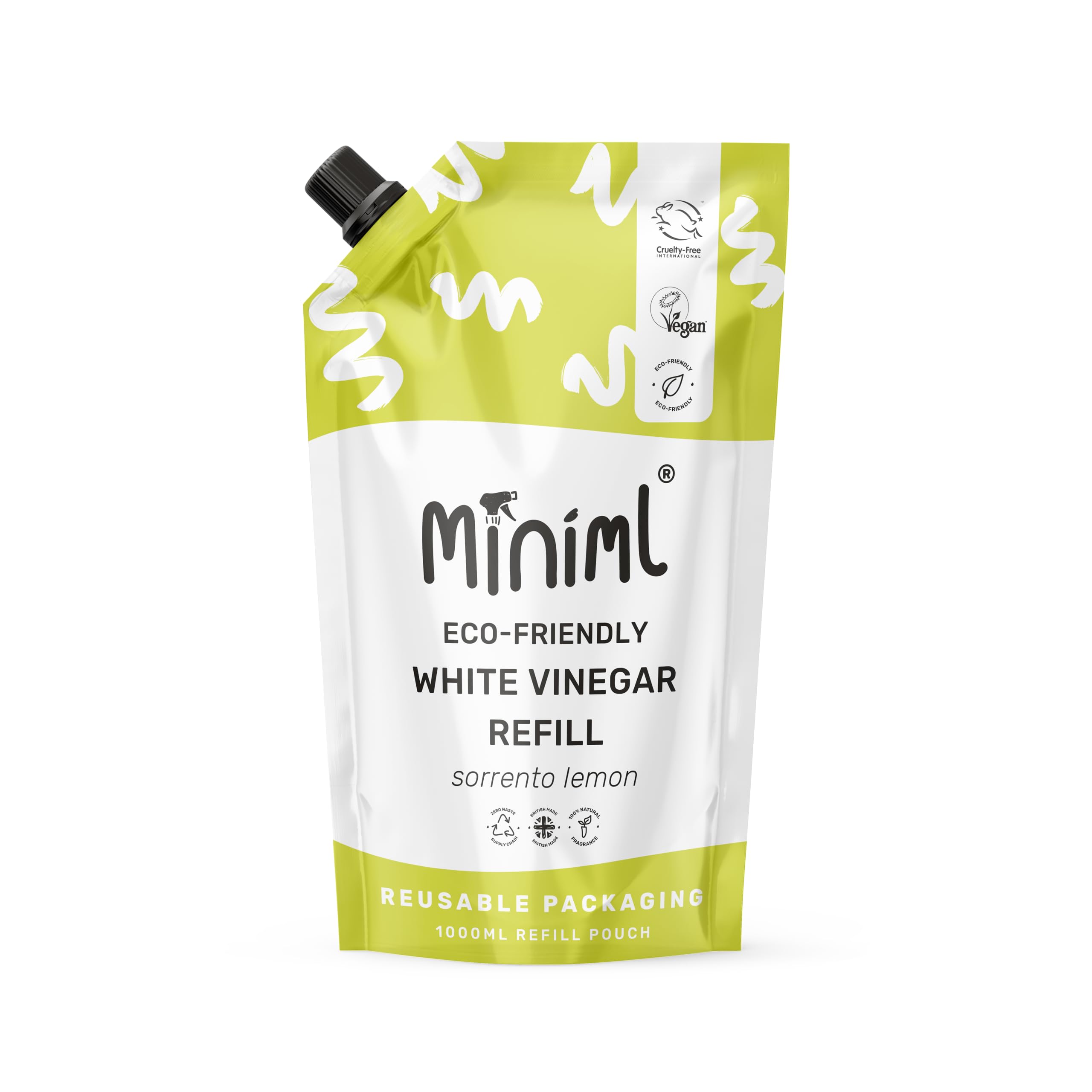 Miniml White Sorrento Lemon Vinegar 1L Refill | Fresh And Effective Multi-Purpose Cleaner
