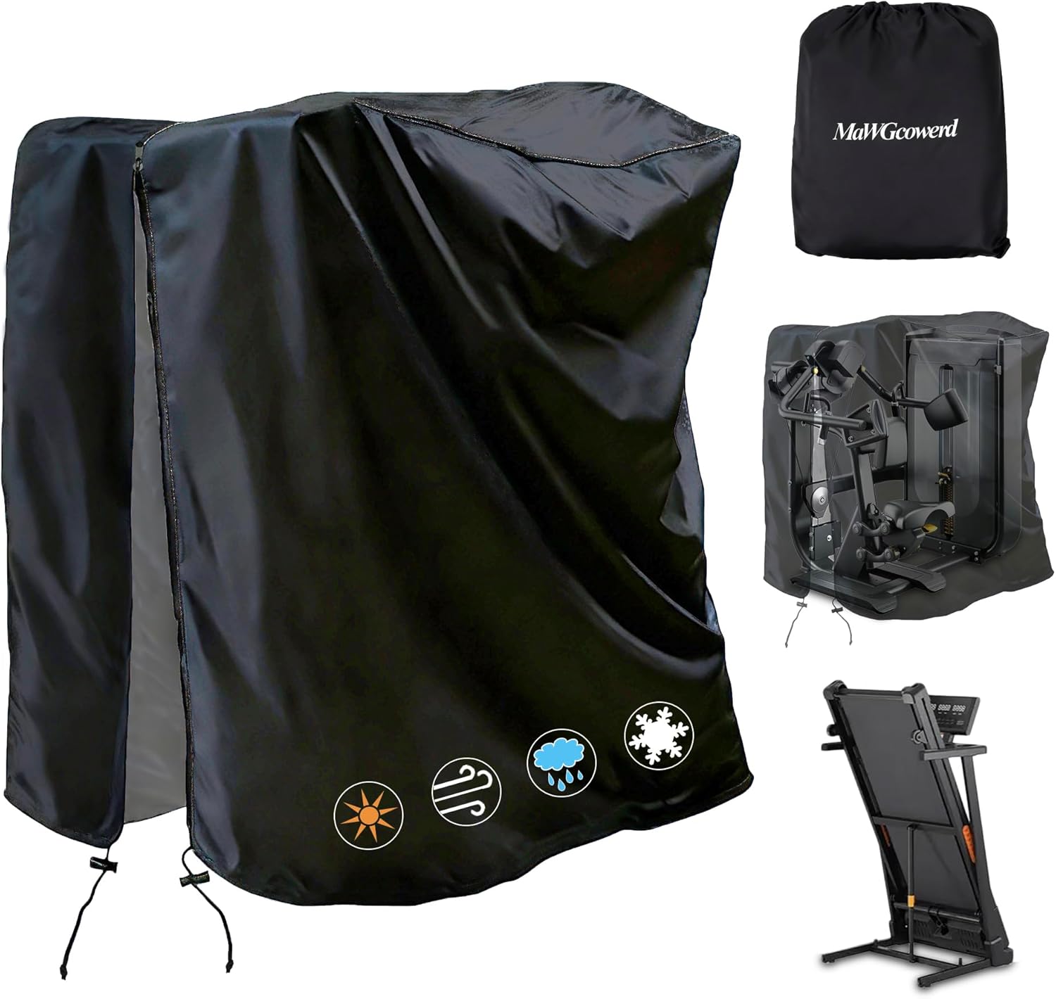 MaWGcowerd Treadmill Cover, Folding Treadmill Cover, Dustproof and Waterproof Cover, Oxford Cloth Waterproof Sunscreen Cover(Black)