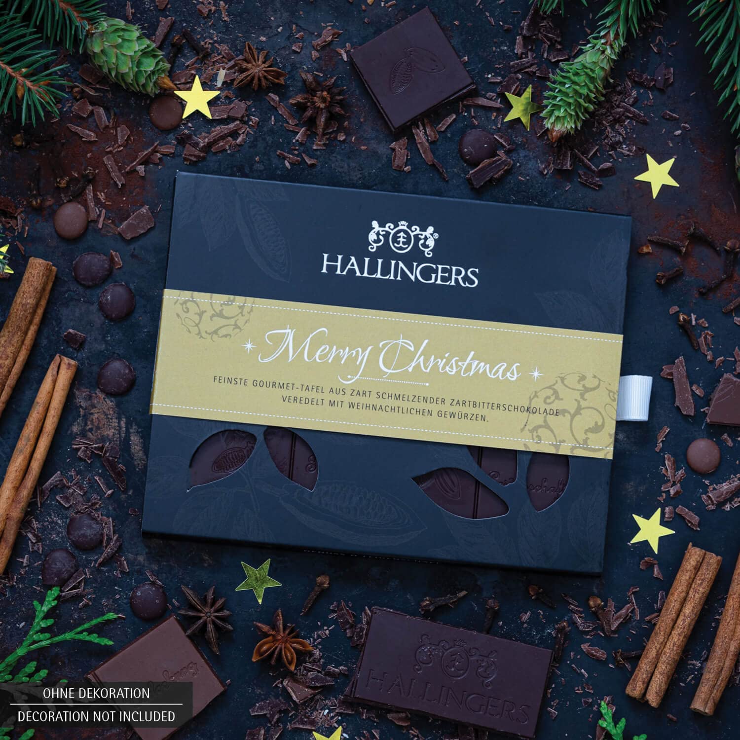 Hallingers Genuss Manufaktur Feinkost Weihnachts-Geschenk-Set - XXL-Geschenkkorb "Best of Christmas" großes Mitbringsel Schokolade, Tee, 9er Pralinen & Meistergriller-Gewürz, Weihnachten für Frauen