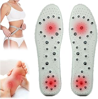 Plantillas de Acupresión Magnética Adelgazante para Terapia Reflexología Plantar,Reflexología Masaje de Las Plantillas Adelgazante con 48 Áreas de Masaje Mejorar La Circulación S(Size:43,Color:Blanco)