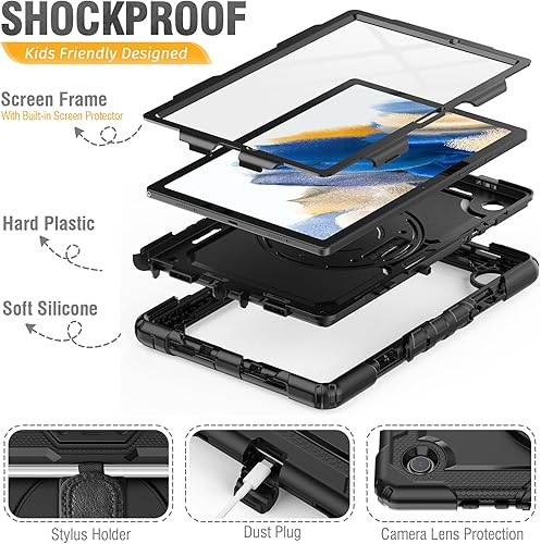 Miniatura 6 de HXCASEAC Funda para Samsung Galaxy Tab A8 de 10.5 pulgadas, protectora con protector de pantalla, correa de mano, soporte para bolígrafo, resistente